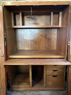 Oak Computer Armoire