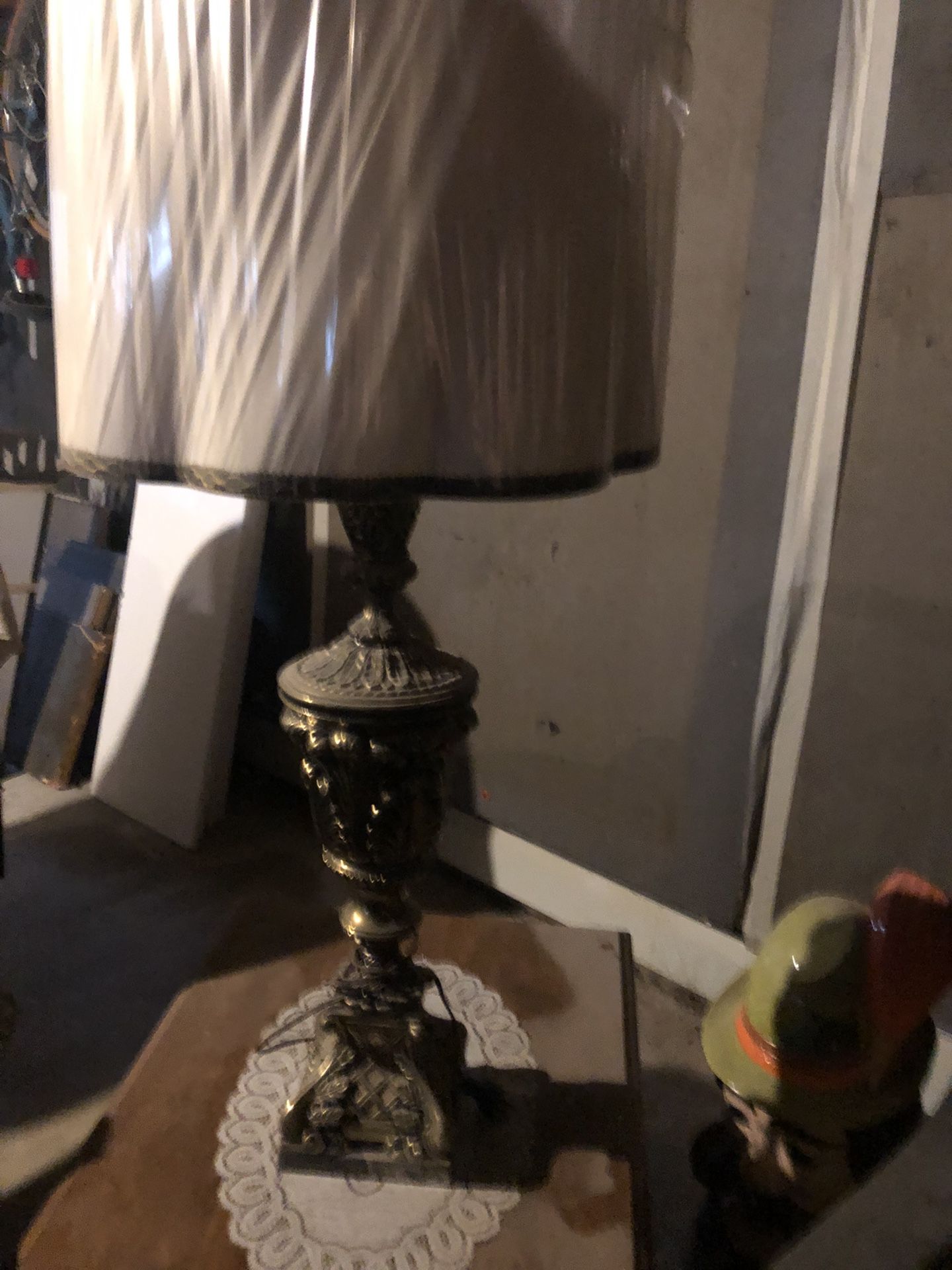 Antique Pair Of Solid Brass Living Room Lamps