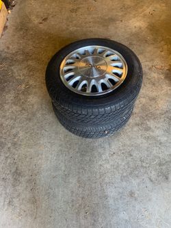 2 wheels and tires from a 1995 Acura tires almost newP205/60 151 tire is Goodyear and the other tirePirelli