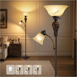 Vintage Torchiere Floor Lamp