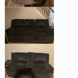 Double recliner sofa, double recline, a love seat recliner Tv stand