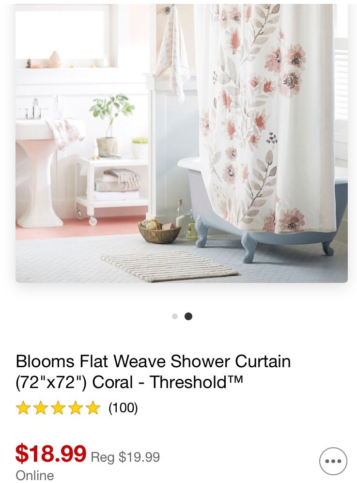 40015 Threshold TARGET Shower Curtain Coral Blooms
