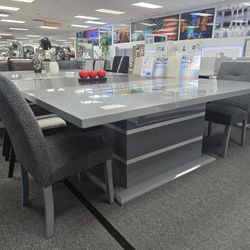 BIG BLOWOUT FURNITURE SALE SEASON NOW (modern dining table set) 35% OFF w/4 FREE CHAIRS.