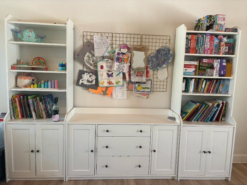 IKEA Hauge White Bookshelves And Cabinets