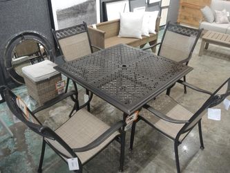Bronze Cast Aluminum Square Patio Dining Table