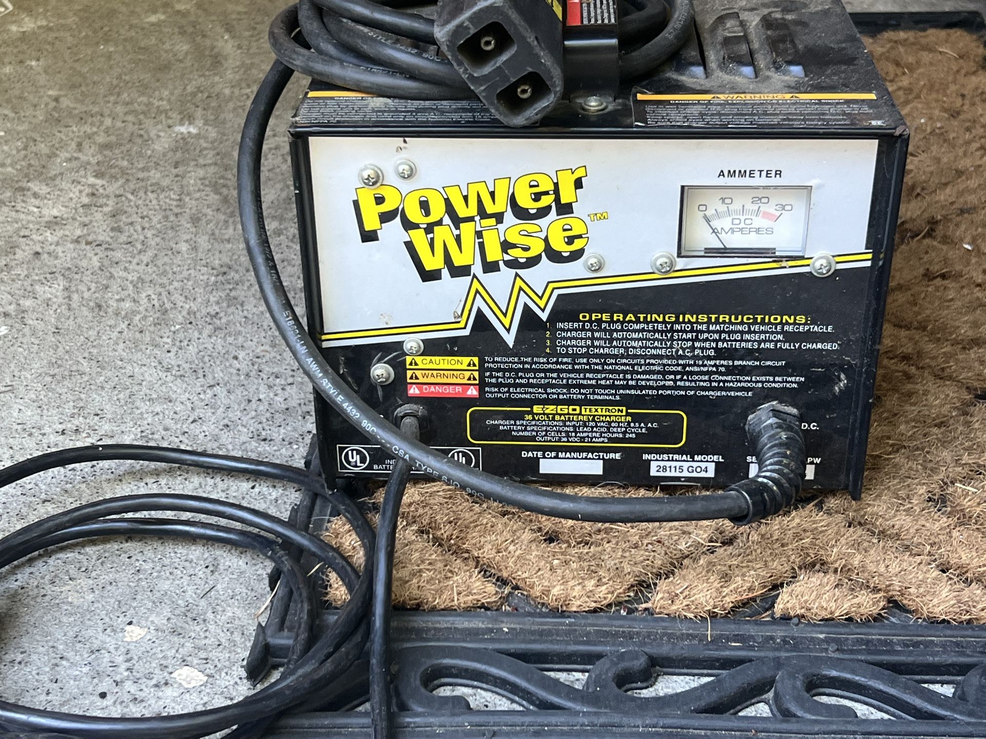 Power Wise 36 Volt EZ-Go TXT Golf Cart Battery Charger 