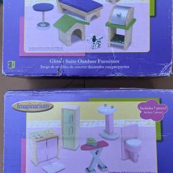 New Imaginarium Doll Furniture Cozy Country Kitchen & Bathroom Glitter Suite Outdoor $45 For Both