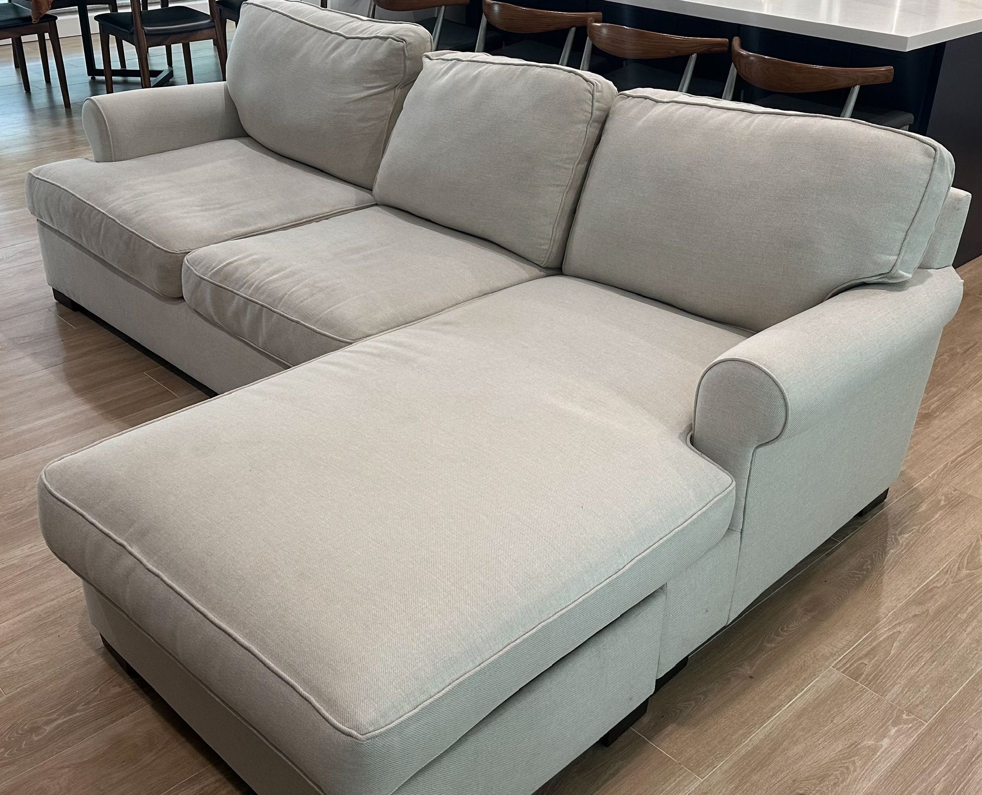 Pottery Barn Buchannon Reversible Chaise Sectional Couch - light beige