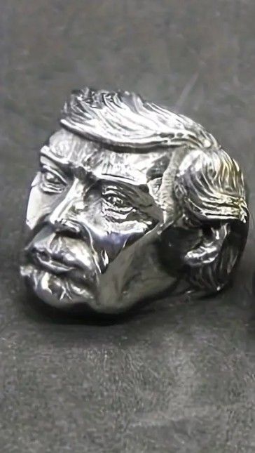 Men's Stainless Steel Trump Face Ring