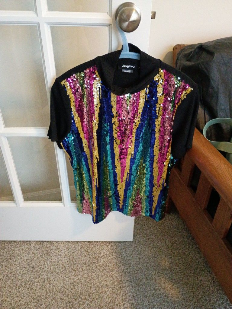Desigual Sequin Top