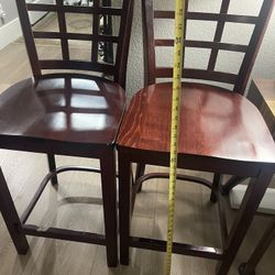 Wood Snack Bar Chairs. 