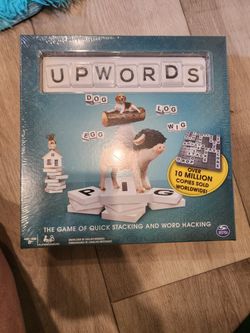 Upwords Fun and Challenging Family Word Board Game with Stackable Letter Tiles
