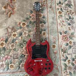 Epiphone SG Signed By Rick Springfield (And Band)