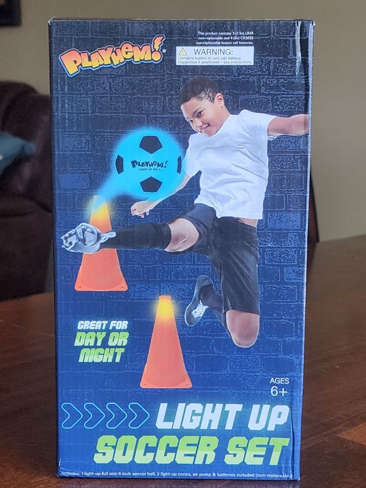 Playhem Light Up Soccer Set for Kids  Ages 6+, New 