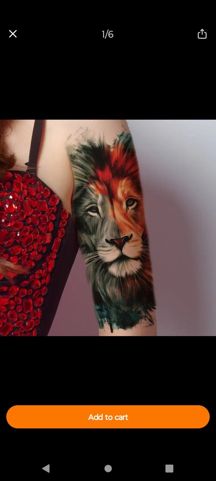 Lion Temporary Tattoo
