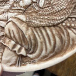 Vintage Argentina 3D Relief Wall Plaque Souvenir Plate ARBIO Historical 7"