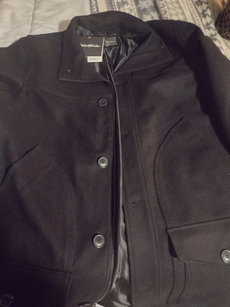 Men's Eddie Bauer Sz TL Black Peacoat