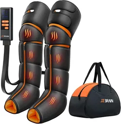 JZBRAIN Leg Massager with Heat and Compression for Circulation, Foot and Calf Thigh Massager for Pain Relief, Compression Boots with Heated Knee, 9 In