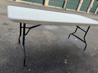 6ft White Plastic Folding Utility Table