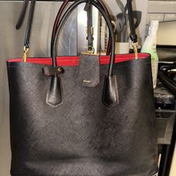 Prada Large Soffiano Leather Double Bag 