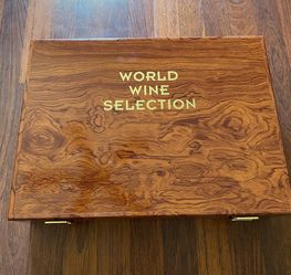 Vintage World Wine Selection Wooden Wine Gift Case Holds 5 Bottles