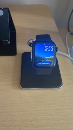Apple Watch with Navy Blue Sport Band