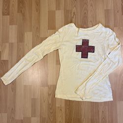 Brown Cross In Front T-shirts