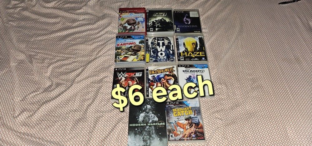 Ps3 Playstation 3 Games ( $6 Each )