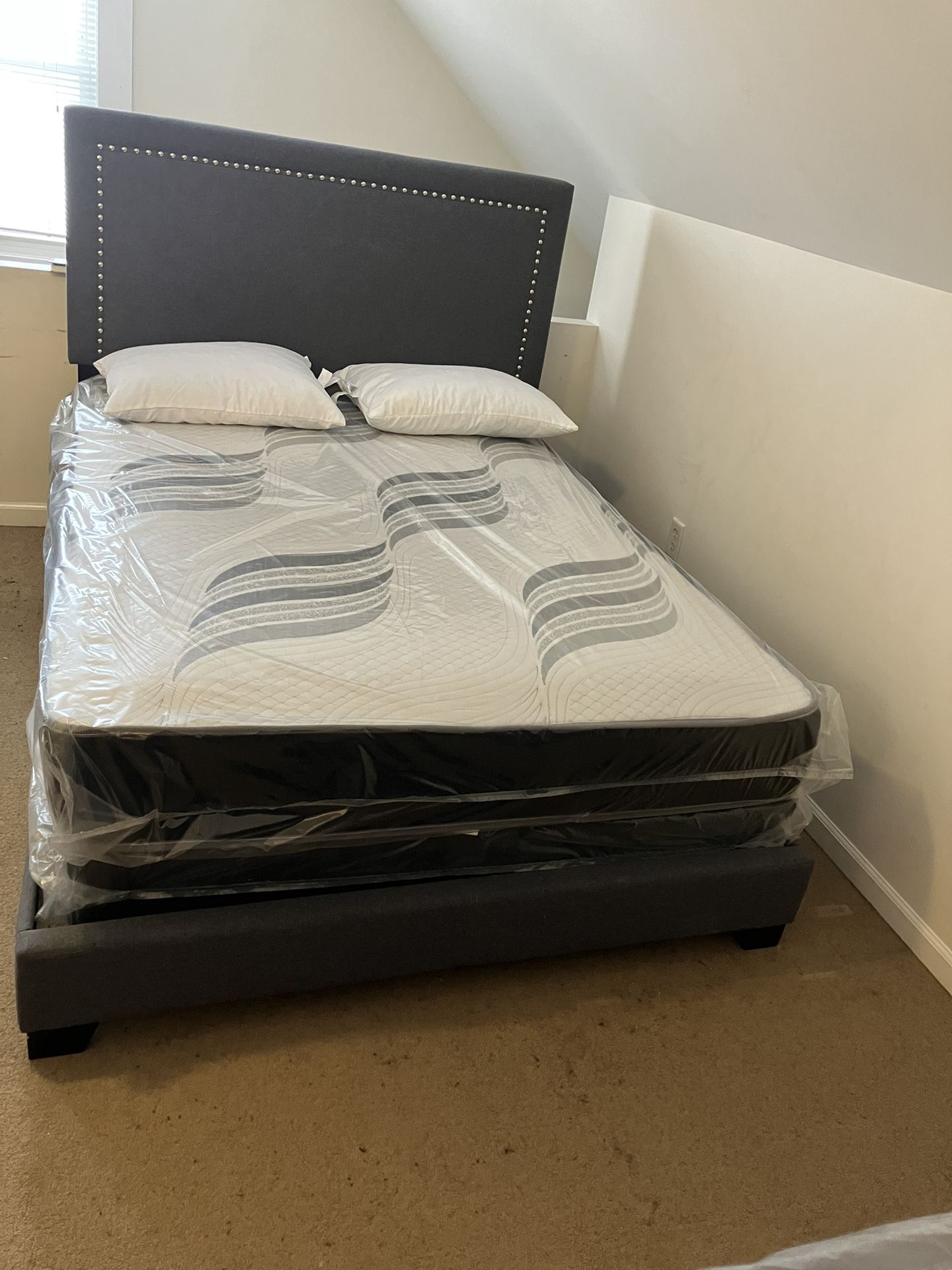 New Mattresses, Boxprings & Metal Frame. All Sizes Available Low Prices Excellent Quality. Twin At $99. Hablamos Espanol.