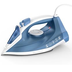Steam Iron for Clothes Fast Heating, 1200W Iron with Non-Stick Ceramic Soleplate, Self-Cleaning, Burst of Steam, Spray Mist, 7.03oz Water Tank Ironing