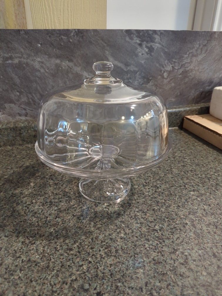Solid Crystal Glass Cake Stand