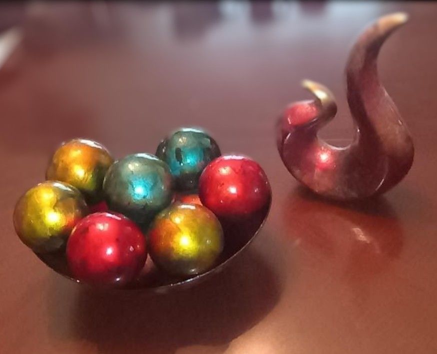 Decorative Bowl with Balls And Statue