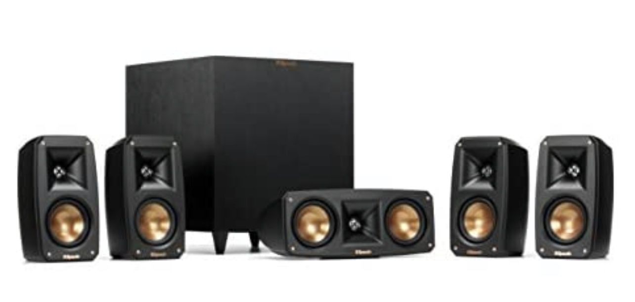 Klipsch Black Reference Theater Pack 5.1 Surround Sound System.  Subwoofer Wireless 