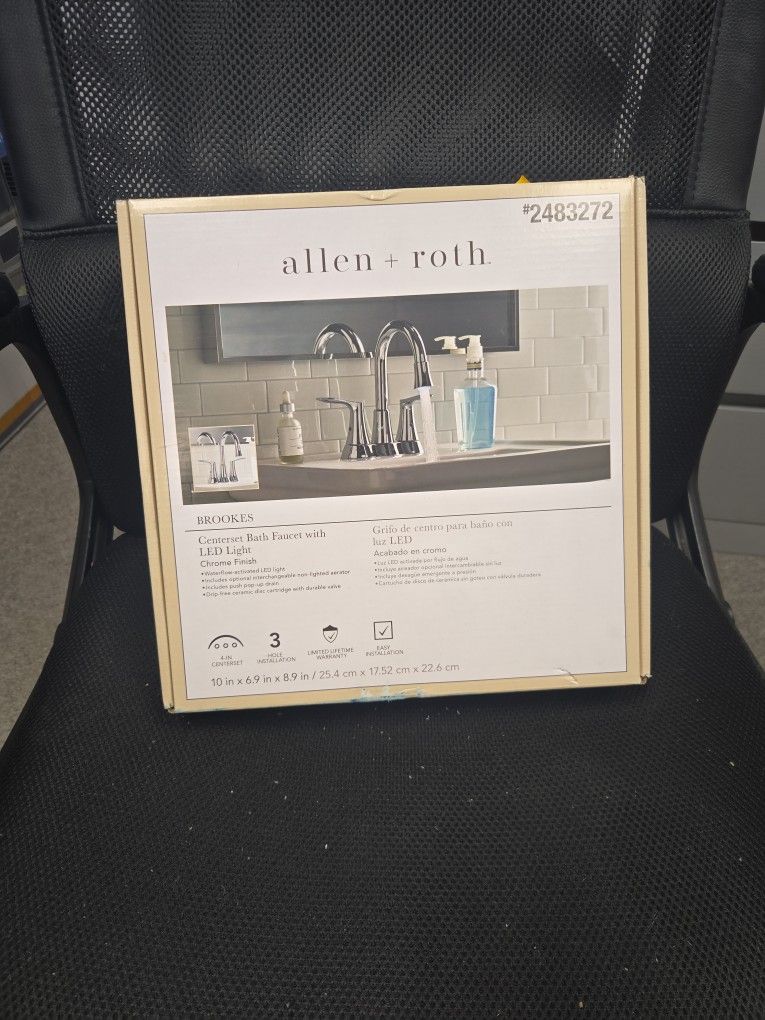 Allen + Roth Bath Faucet With LED light Chrome Finish