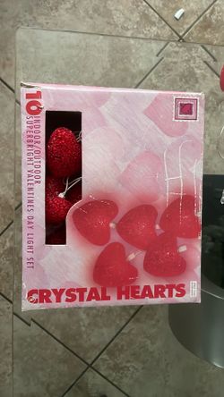 Red hearts string lights and pastel color light