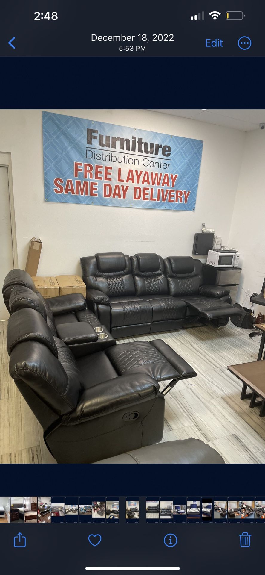 Black Santiago Sofa And Loveseat!999!*SAME DAY DELIVERY*NO CREDIT NEEDED* for Sale in Lakeland
