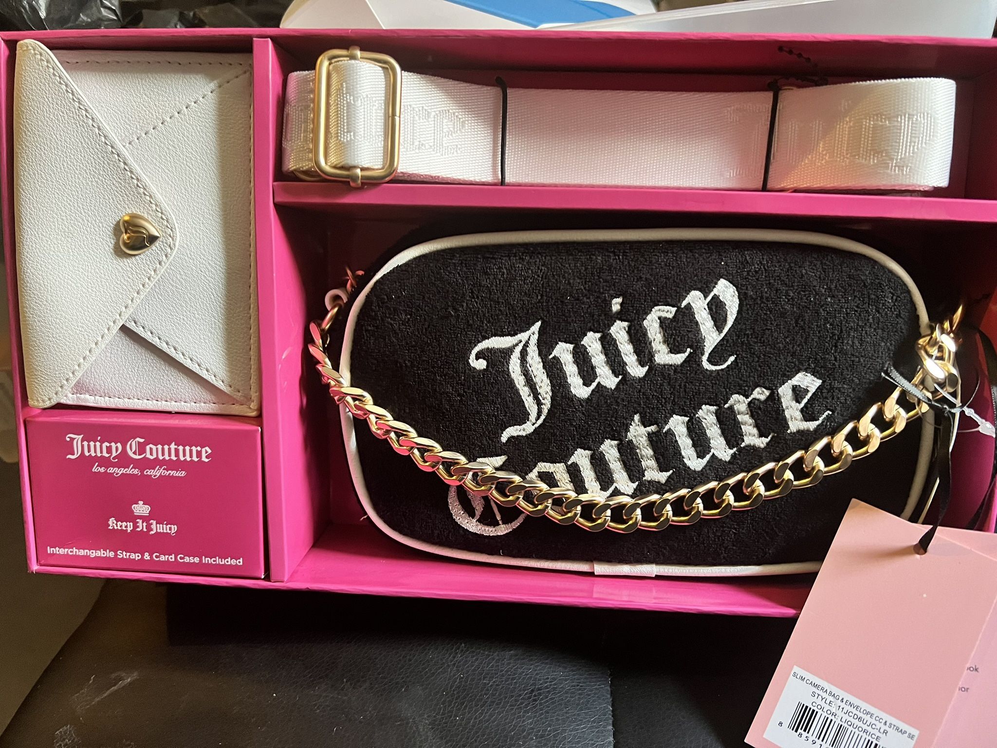 Juicy Couture Slim Camera Bag & Envelope CC & Strap SE Liquorice