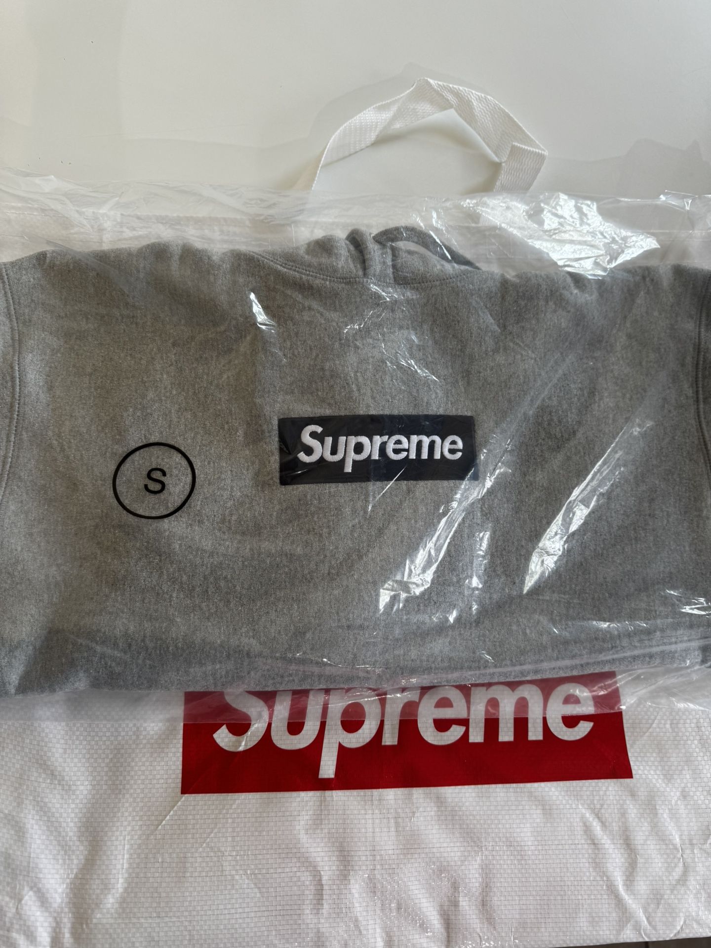 SUPREME BOX LOGO HOODIE (GREY) SIZE SMALL SALE