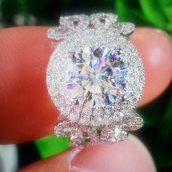 Crystal Stone 925s Cz Engagement Ring Sz 7