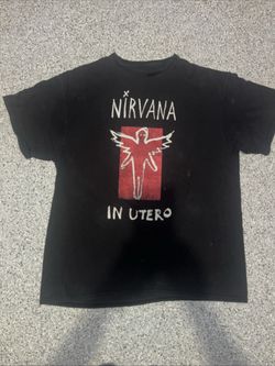 Vintage 90s Style Nirvana In Utero Shirt Graphic Rock Band Grunge Art 