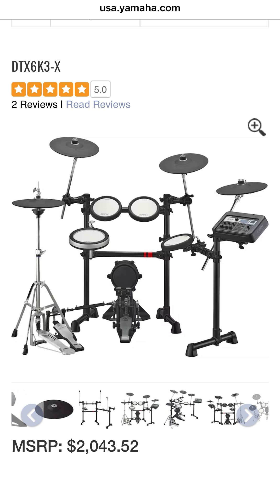 Yamaha Electronic Drum Set DTX6K3-X