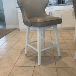 Elegant Leather Barstools (Set Of 4)