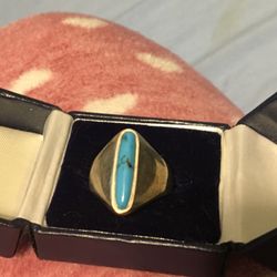 925 Men’s Slim Turquoise Ring