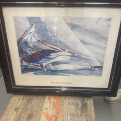 America’s Cup Sailing Artwork – Large Framed Nautical Print