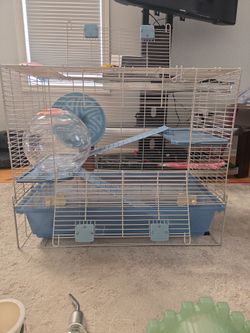 Two-Level Small Animal Cage with Accessories