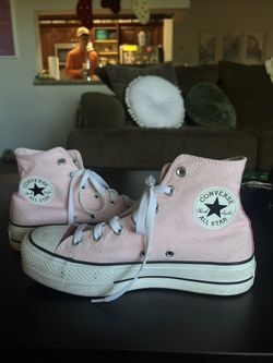 Pink High Top Platform Converse