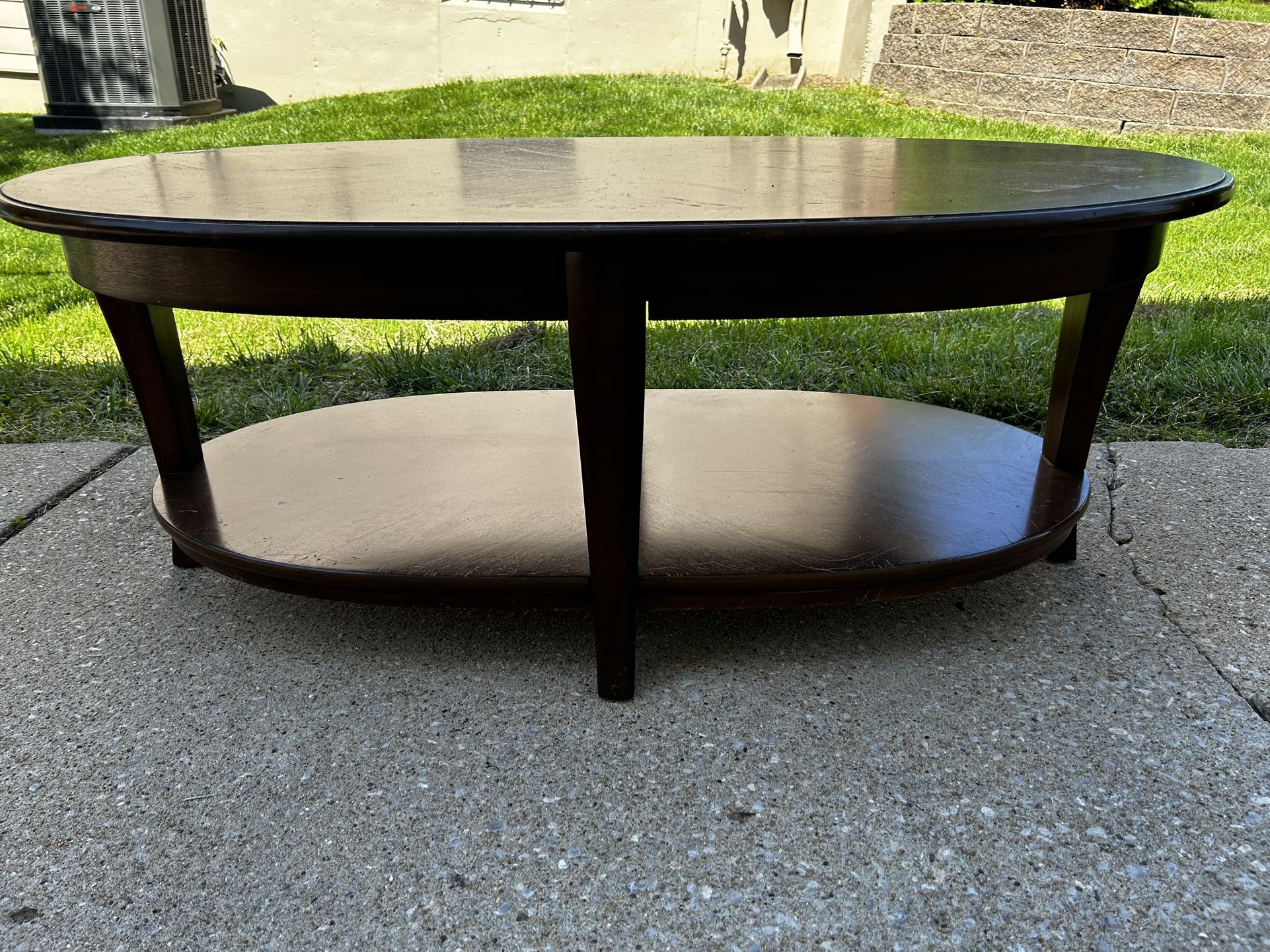 Oval Wood Coffee Table