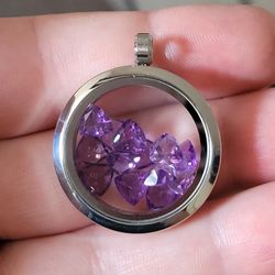30mm Natural AMETHYST Trillion Cut Pendants 