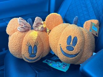 Mickey and Minnie Pumpkin Pillow