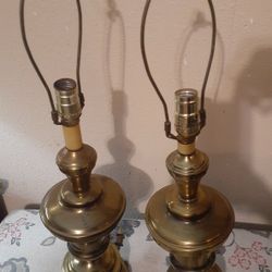 2 Vintage Gold Lamps 